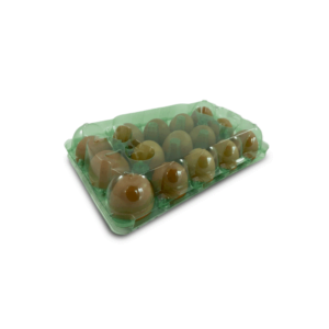 Estuches de plástico PET reciclado para 15 huevos X260 Und Verde